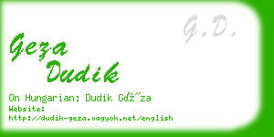 geza dudik business card